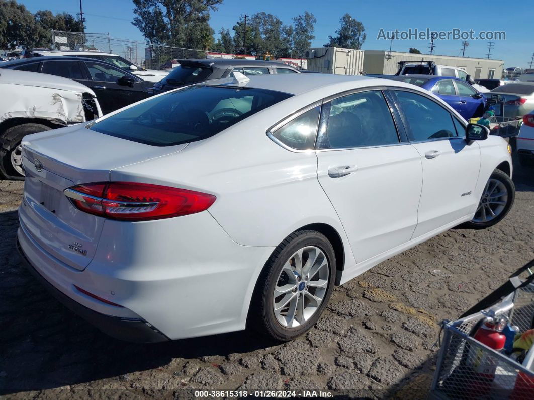 2019 Ford Fusion Hybrid Se White vin: 3FA6P0LU0KR177418