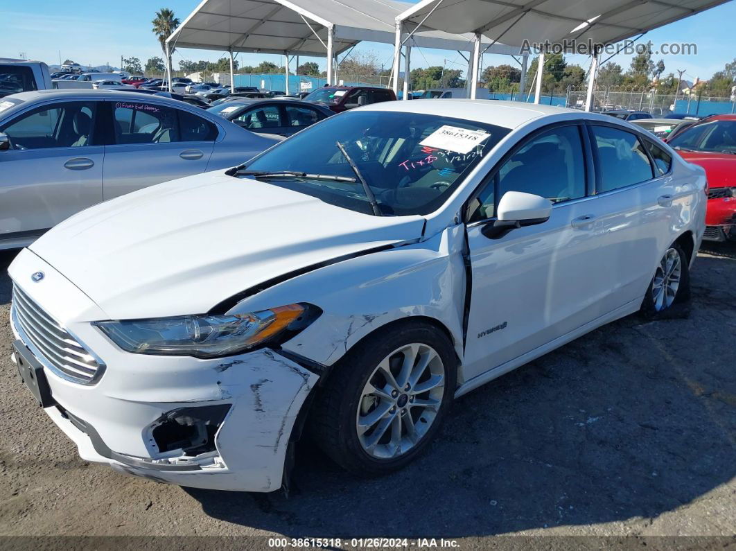 2019 Ford Fusion Hybrid Se White vin: 3FA6P0LU0KR177418