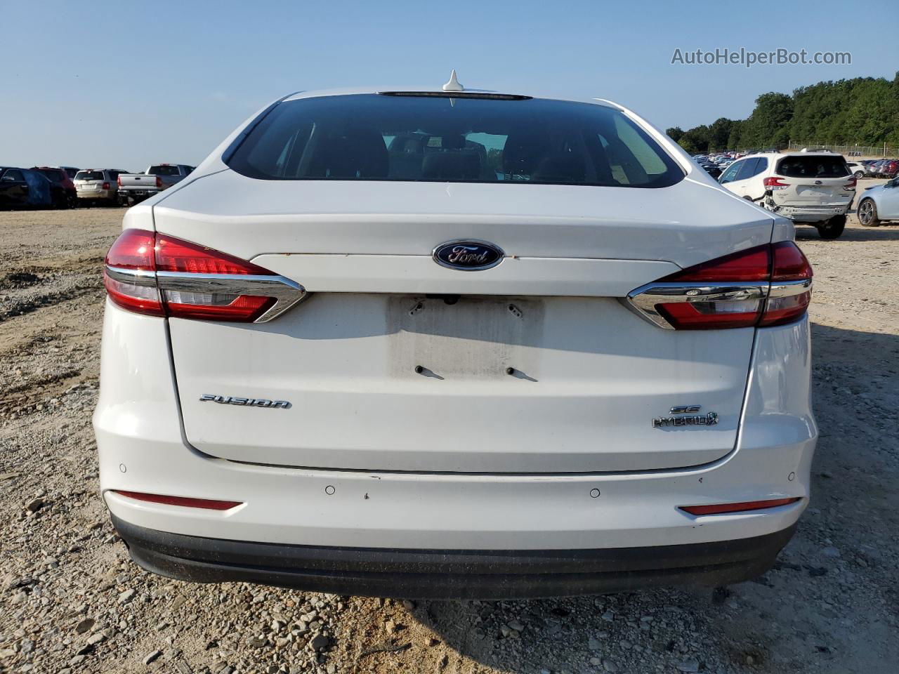 2019 Ford Fusion Se White vin: 3FA6P0LU0KR206206