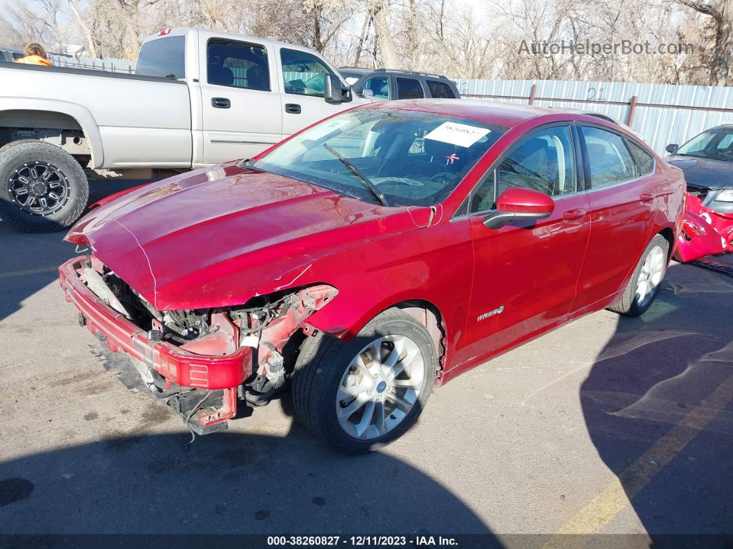 2019 Ford Fusion Hybrid Se Red vin: 3FA6P0LU0KR206710