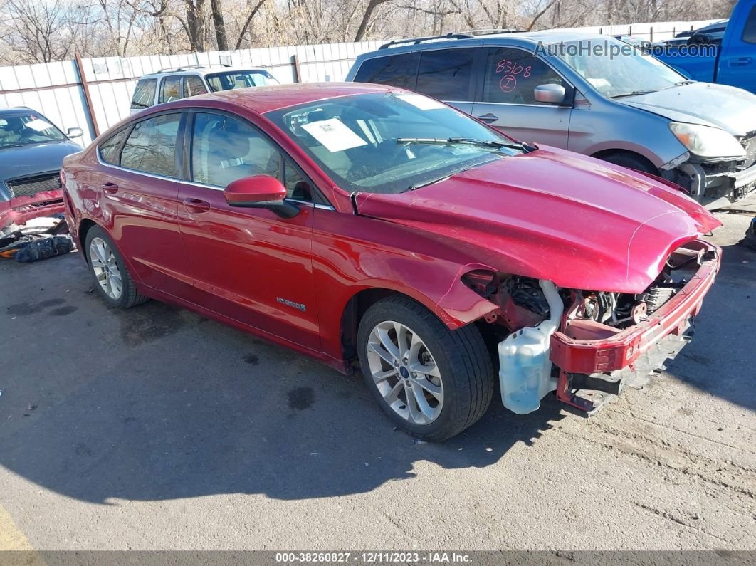 2019 Ford Fusion Hybrid Se Red vin: 3FA6P0LU0KR206710