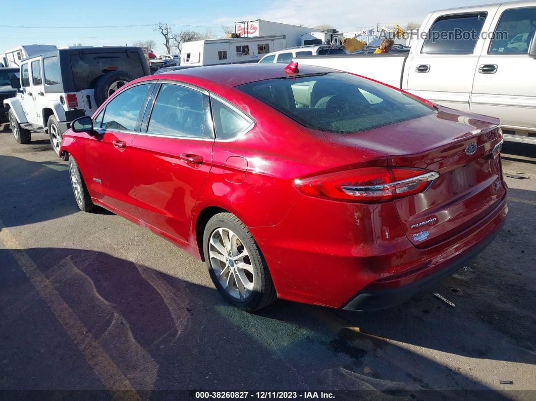 2019 Ford Fusion Hybrid Se Red vin: 3FA6P0LU0KR206710