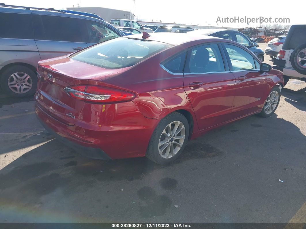 2019 Ford Fusion Hybrid Se Красный vin: 3FA6P0LU0KR206710