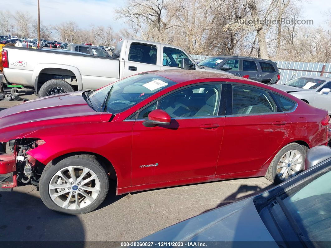 2019 Ford Fusion Hybrid Se Red vin: 3FA6P0LU0KR206710