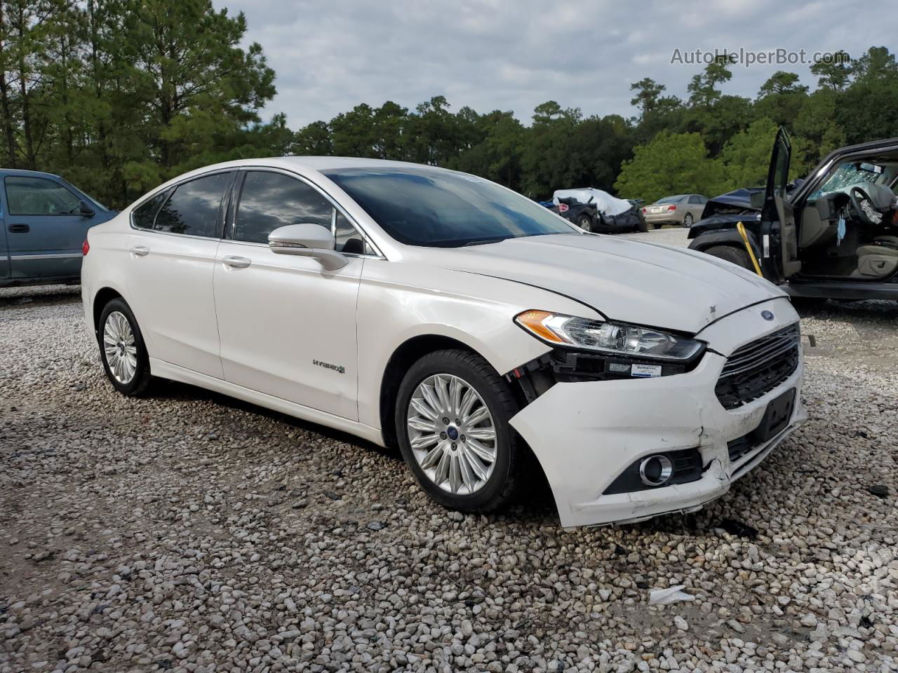 2014 Ford Fusion Se Hybrid White vin: 3FA6P0LU1ER129723