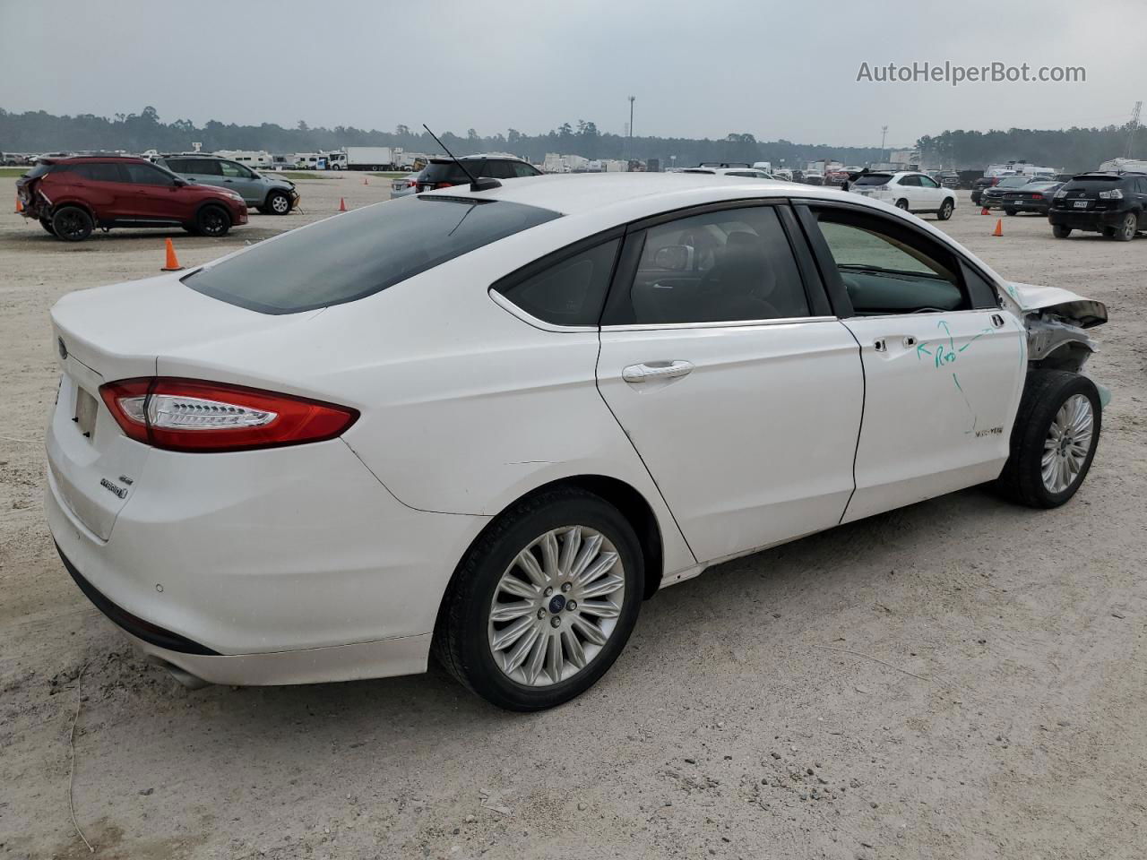 2014 Ford Fusion Se Hybrid White vin: 3FA6P0LU1ER343613