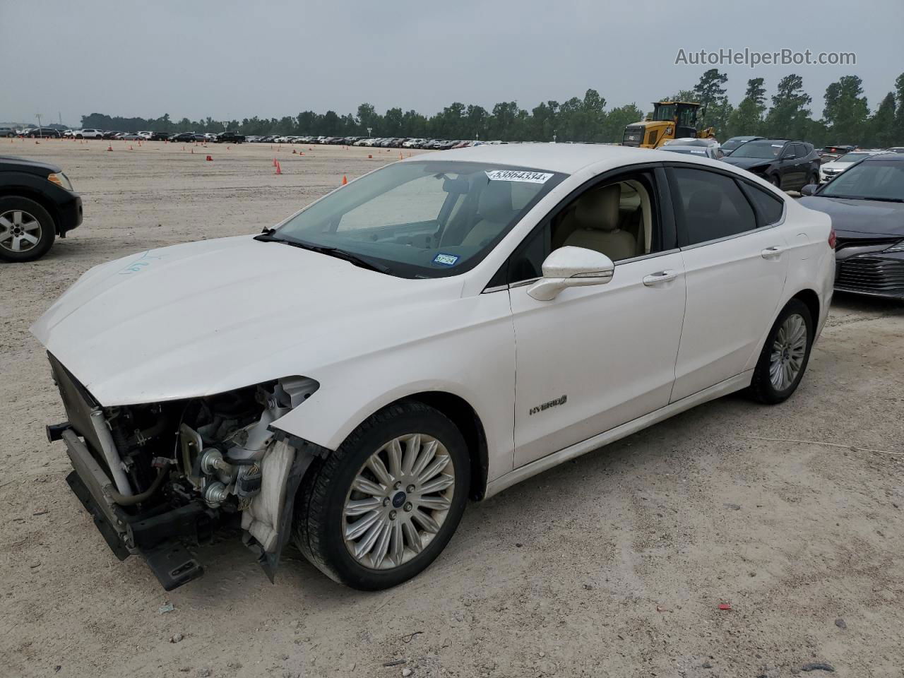 2014 Ford Fusion Se Hybrid White vin: 3FA6P0LU1ER343613