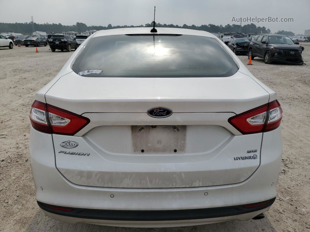 2014 Ford Fusion Se Hybrid White vin: 3FA6P0LU1ER343613