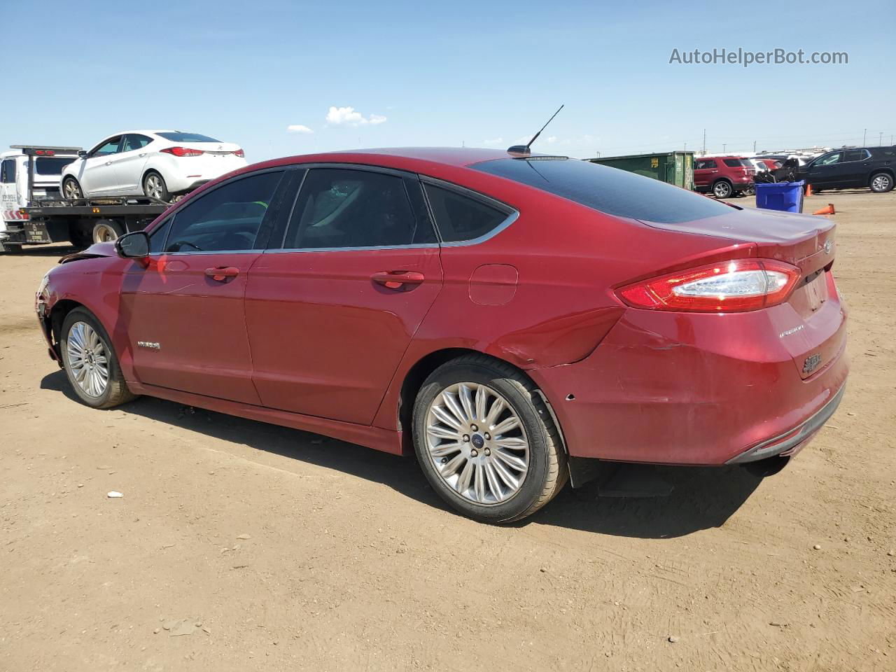 2015 Ford Fusion Se Hybrid Maroon vin: 3FA6P0LU1FR182908