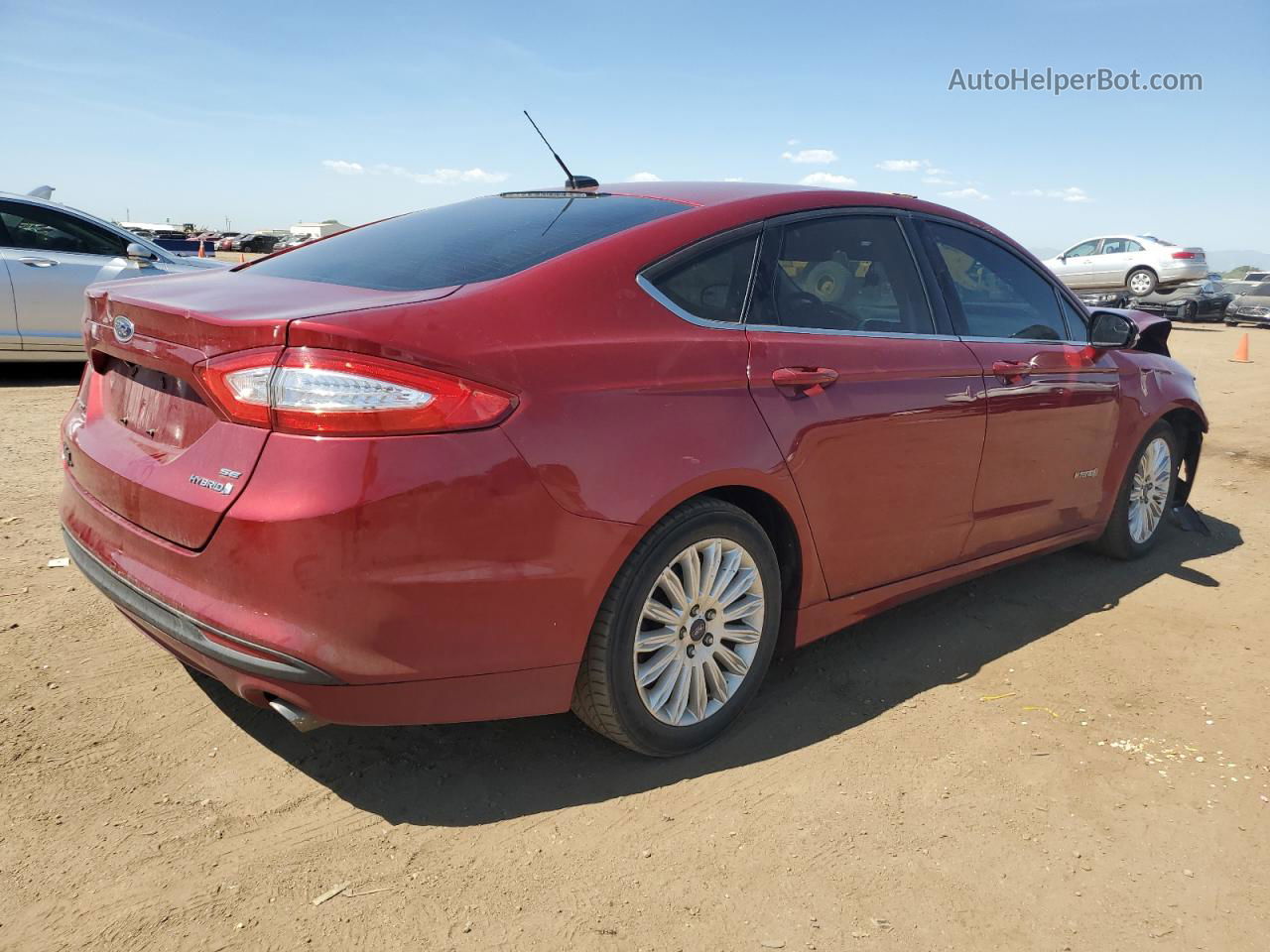 2015 Ford Fusion Se Hybrid Maroon vin: 3FA6P0LU1FR182908