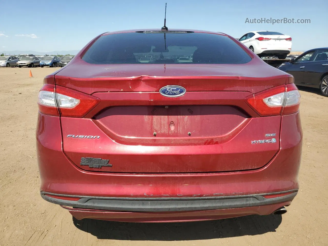 2015 Ford Fusion Se Hybrid Maroon vin: 3FA6P0LU1FR182908