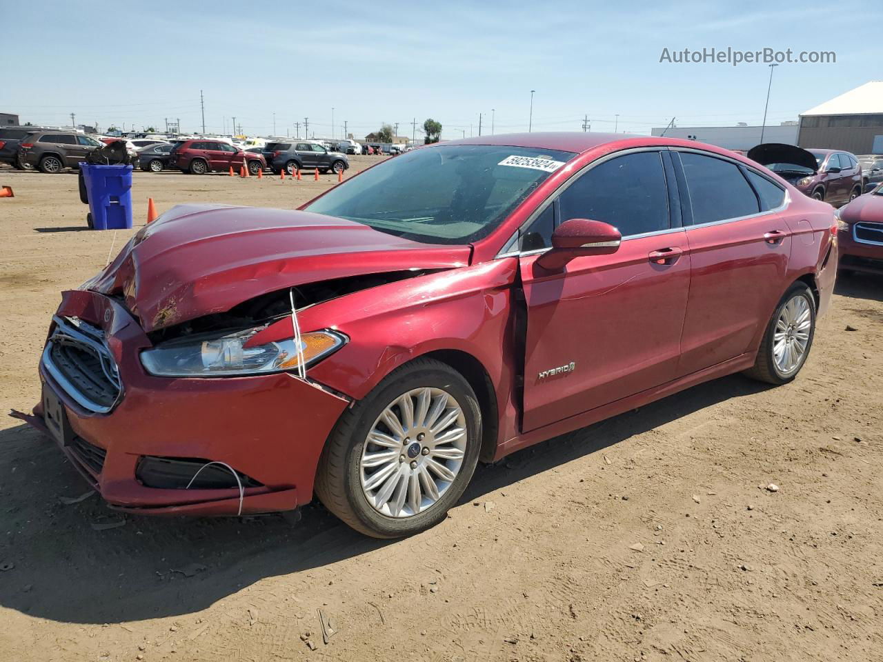 2015 Ford Fusion Se Hybrid Maroon vin: 3FA6P0LU1FR182908