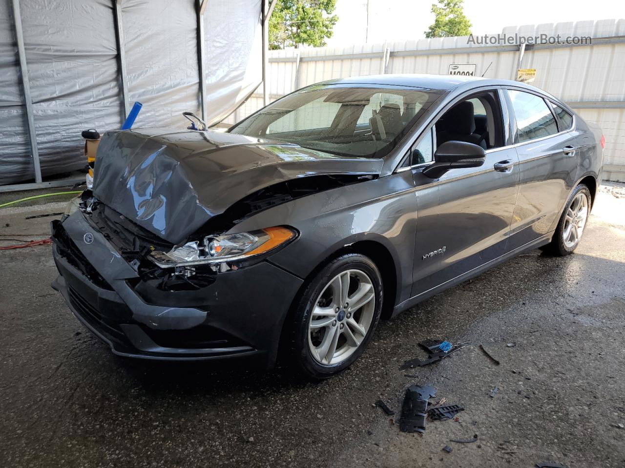 2018 Ford Fusion Se Hybrid Gray vin: 3FA6P0LU1JR207346