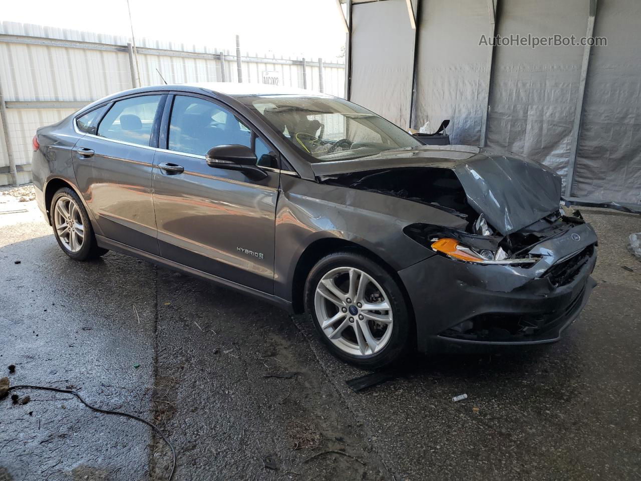 2018 Ford Fusion Se Hybrid Gray vin: 3FA6P0LU1JR207346