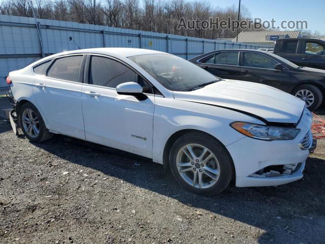 2018 Ford Fusion Se Hybrid White vin: 3FA6P0LU1JR243408