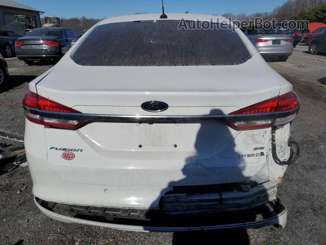 2018 Ford Fusion Se Hybrid White vin: 3FA6P0LU1JR243408