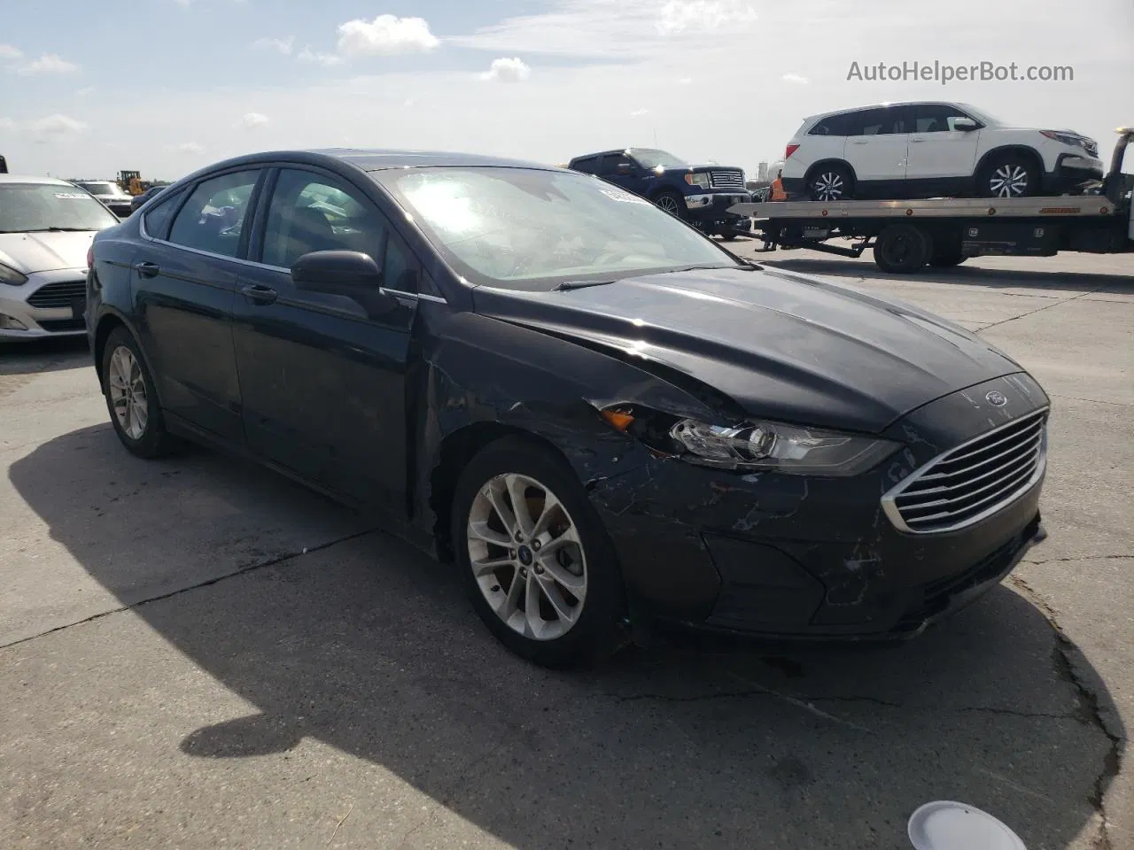 2019 Ford Fusion Se Black vin: 3FA6P0LU1KR121889