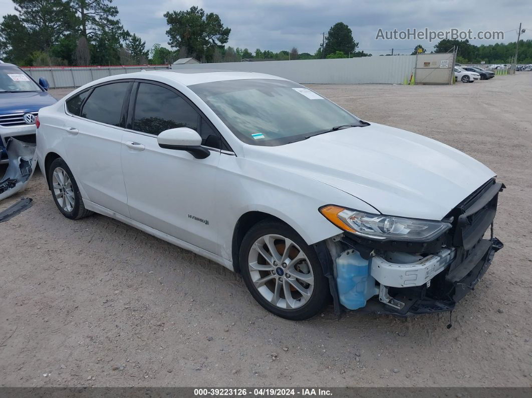 2019 Ford Fusion Hybrid Se White vin: 3FA6P0LU1KR138675