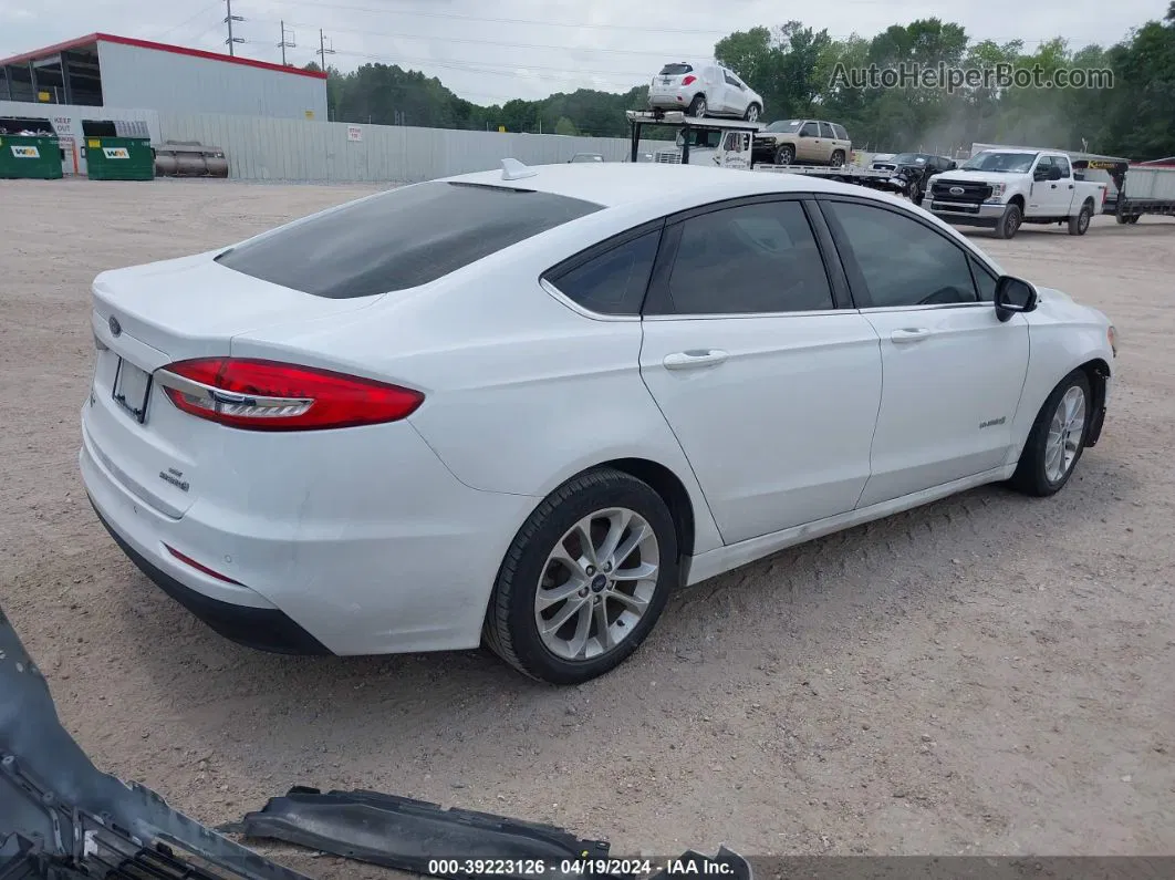 2019 Ford Fusion Hybrid Se White vin: 3FA6P0LU1KR138675