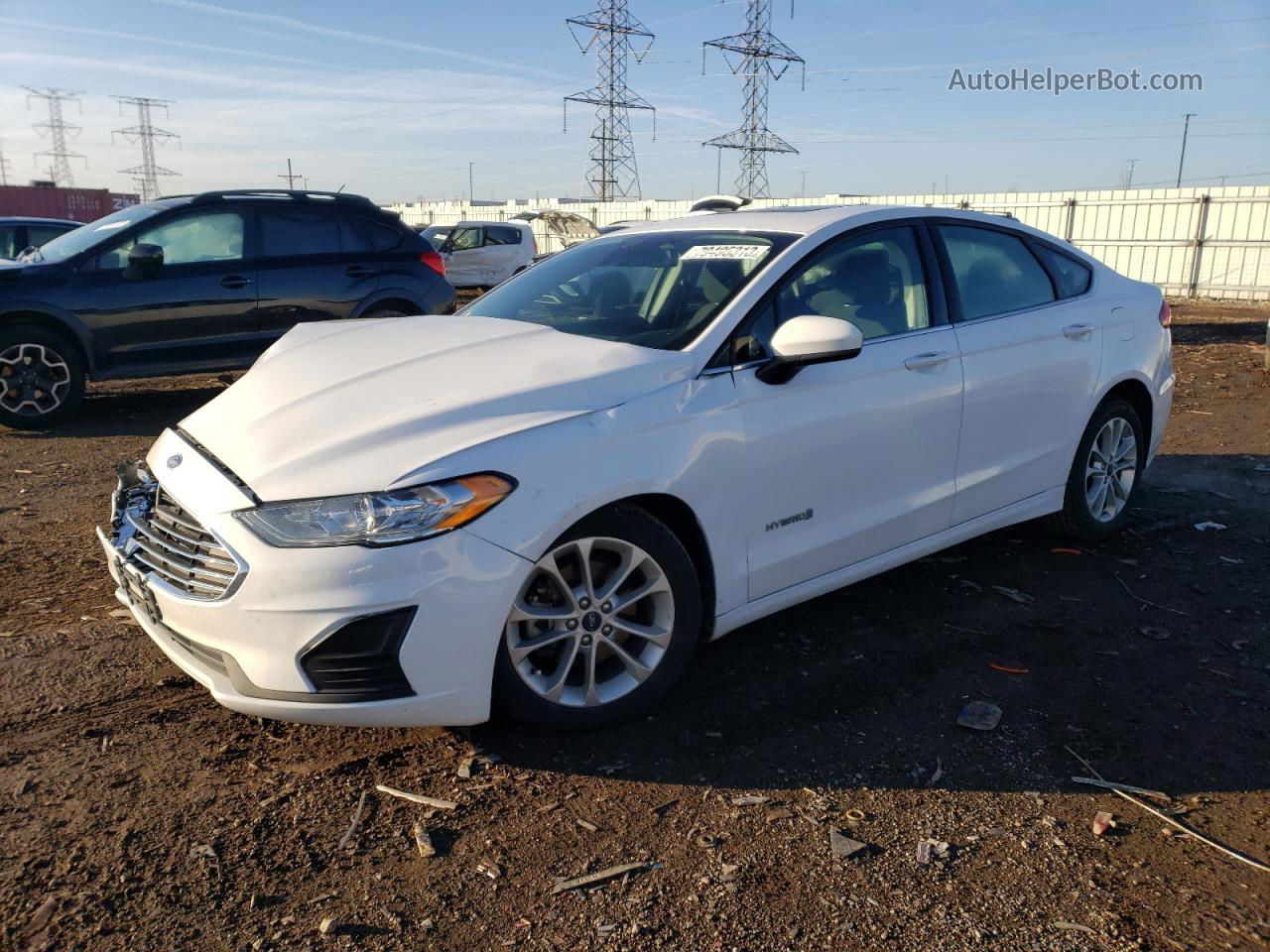 2019 Ford Fusion Se White vin: 3FA6P0LU1KR182918