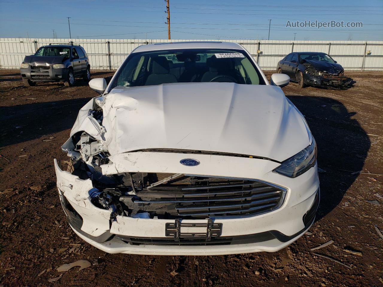 2019 Ford Fusion Se Белый vin: 3FA6P0LU1KR182918