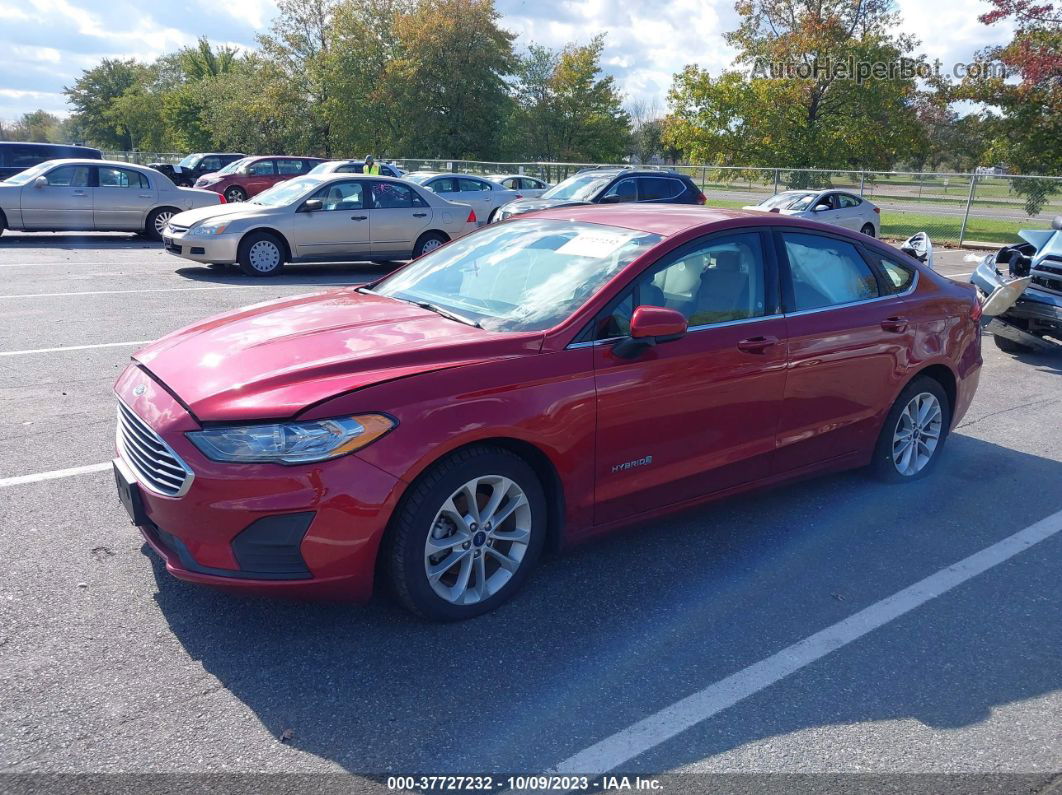 2019 Ford Fusion Hybrid Se Red vin: 3FA6P0LU1KR192512