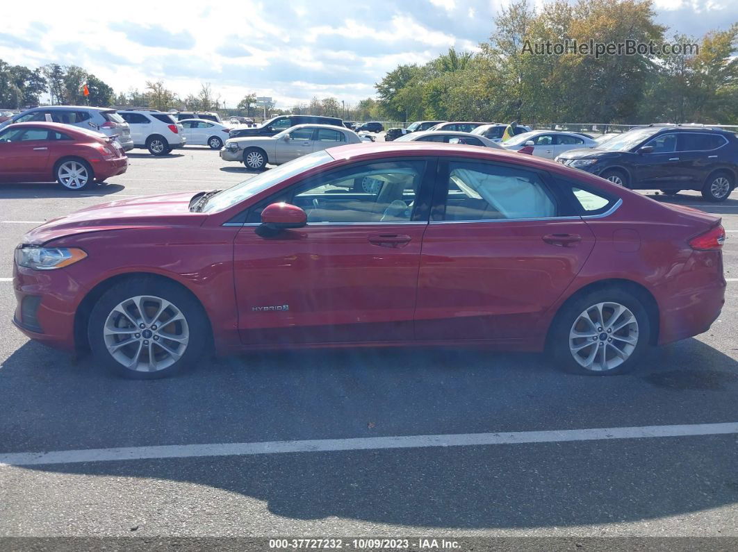 2019 Ford Fusion Hybrid Se Red vin: 3FA6P0LU1KR192512