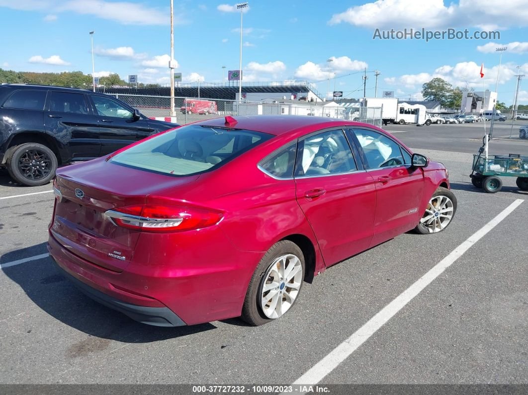 2019 Ford Fusion Hybrid Se Red vin: 3FA6P0LU1KR192512