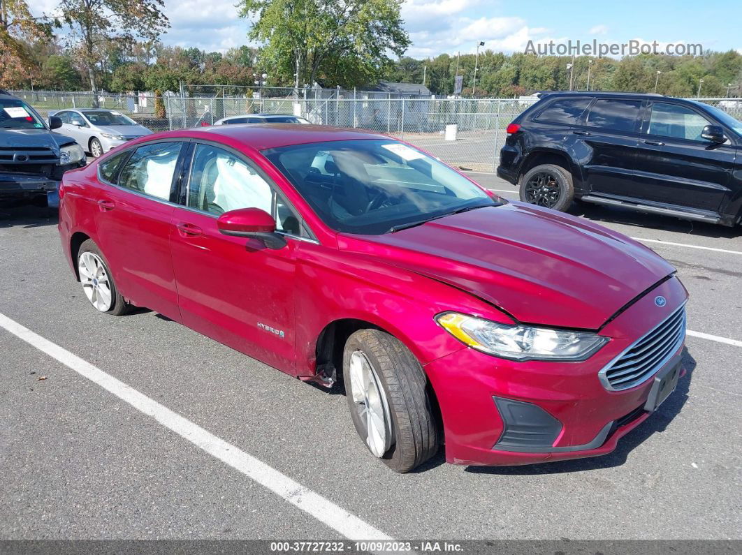 2019 Ford Fusion Hybrid Se Red vin: 3FA6P0LU1KR192512