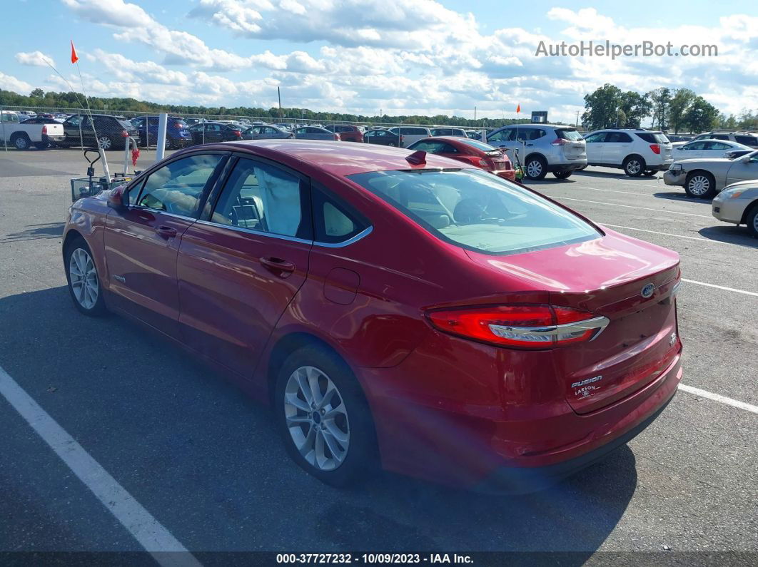 2019 Ford Fusion Hybrid Se Red vin: 3FA6P0LU1KR192512