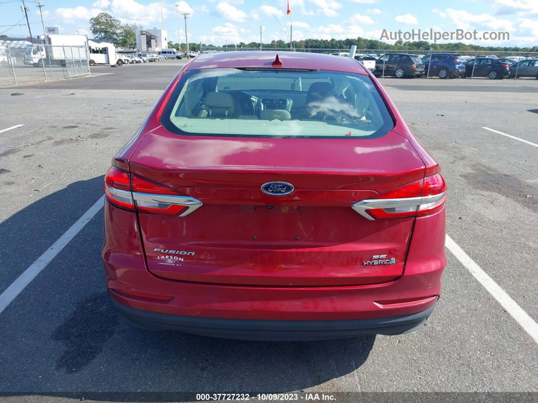 2019 Ford Fusion Hybrid Se Красный vin: 3FA6P0LU1KR192512