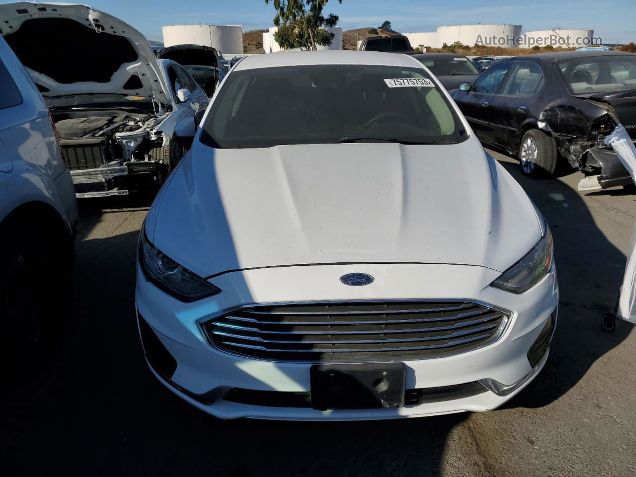 2019 Ford Fusion Se White vin: 3FA6P0LU1KR255561