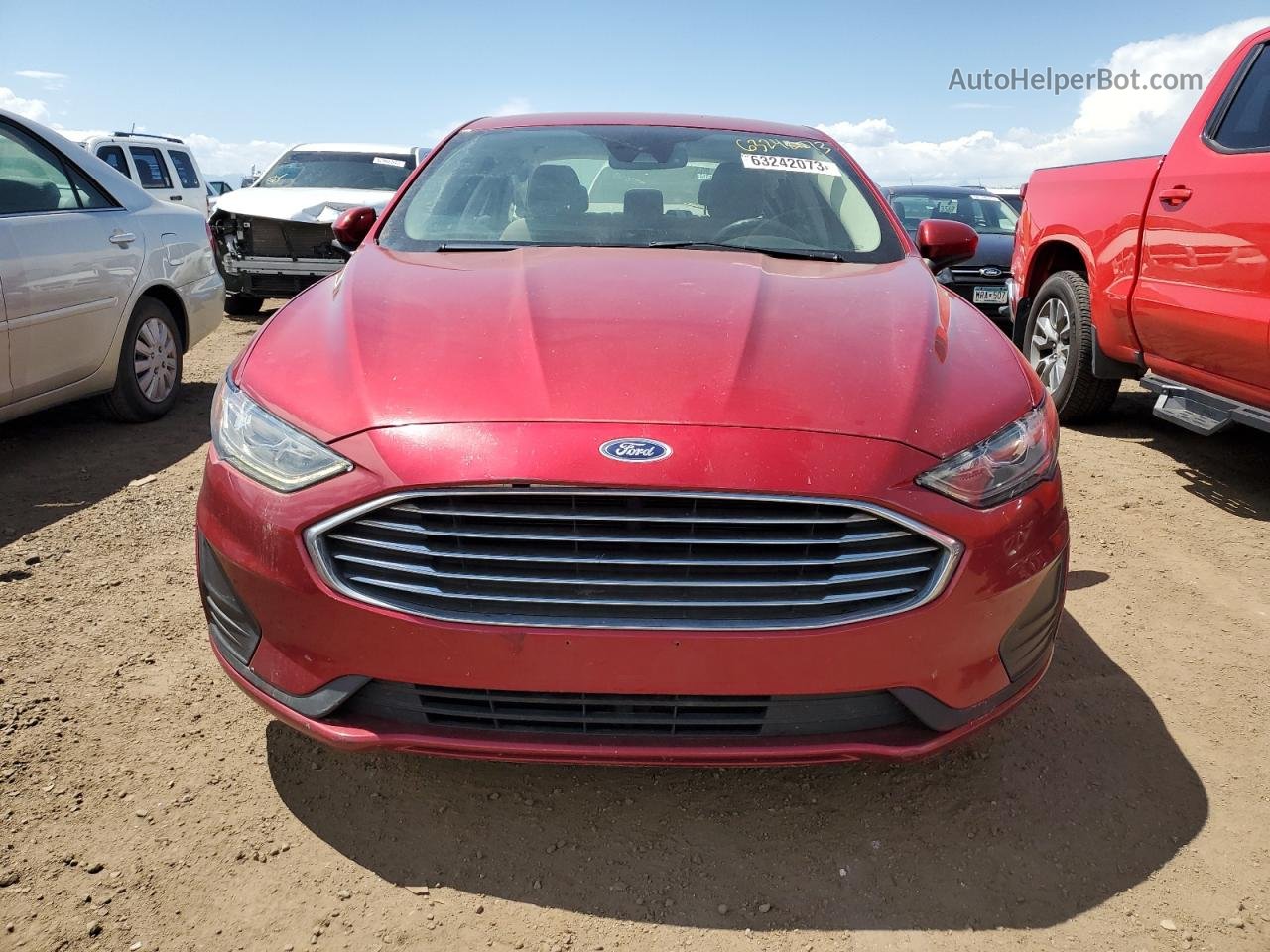 2019 Ford Fusion Se Red vin: 3FA6P0LU1KR262865