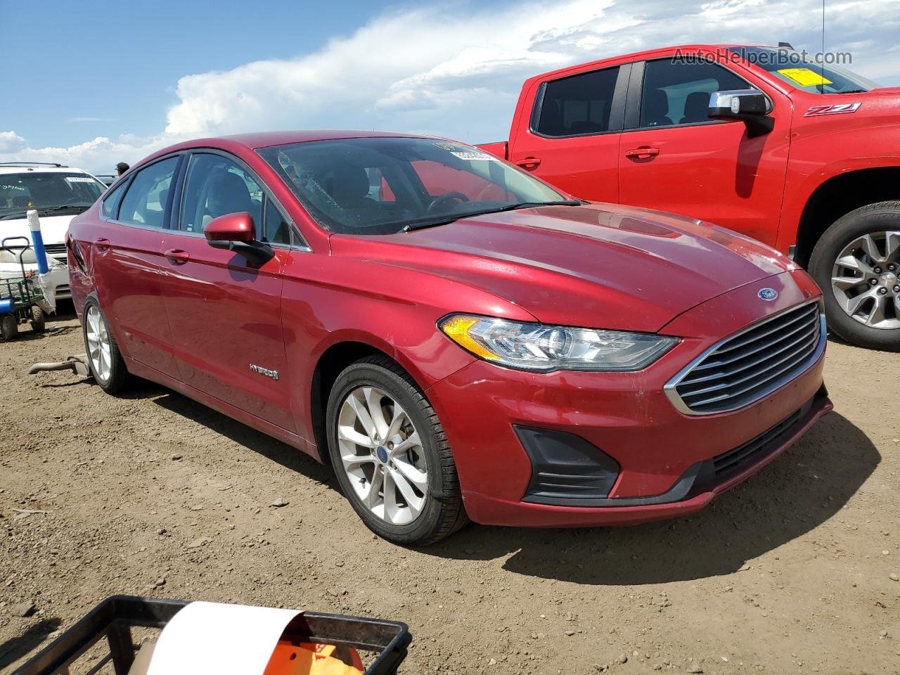 2019 Ford Fusion Se Red vin: 3FA6P0LU1KR262865