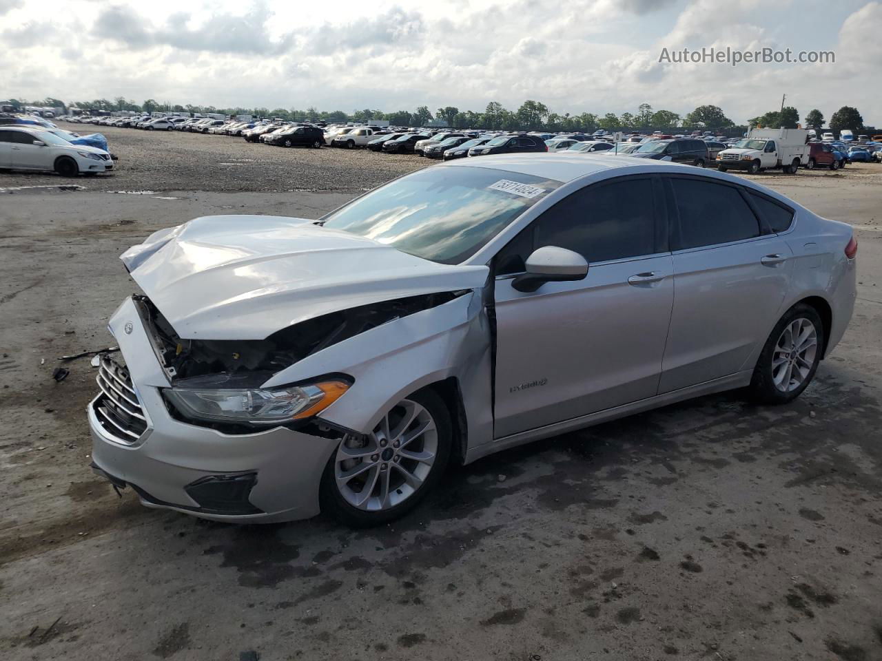 2019 Ford Fusion Se Silver vin: 3FA6P0LU1KR263398