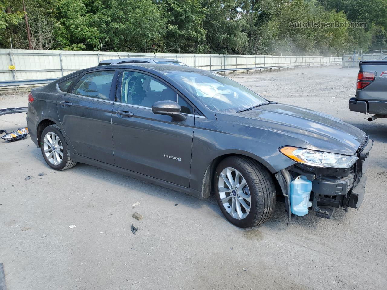 2019 Ford Fusion Se Gray vin: 3FA6P0LU1KR266883