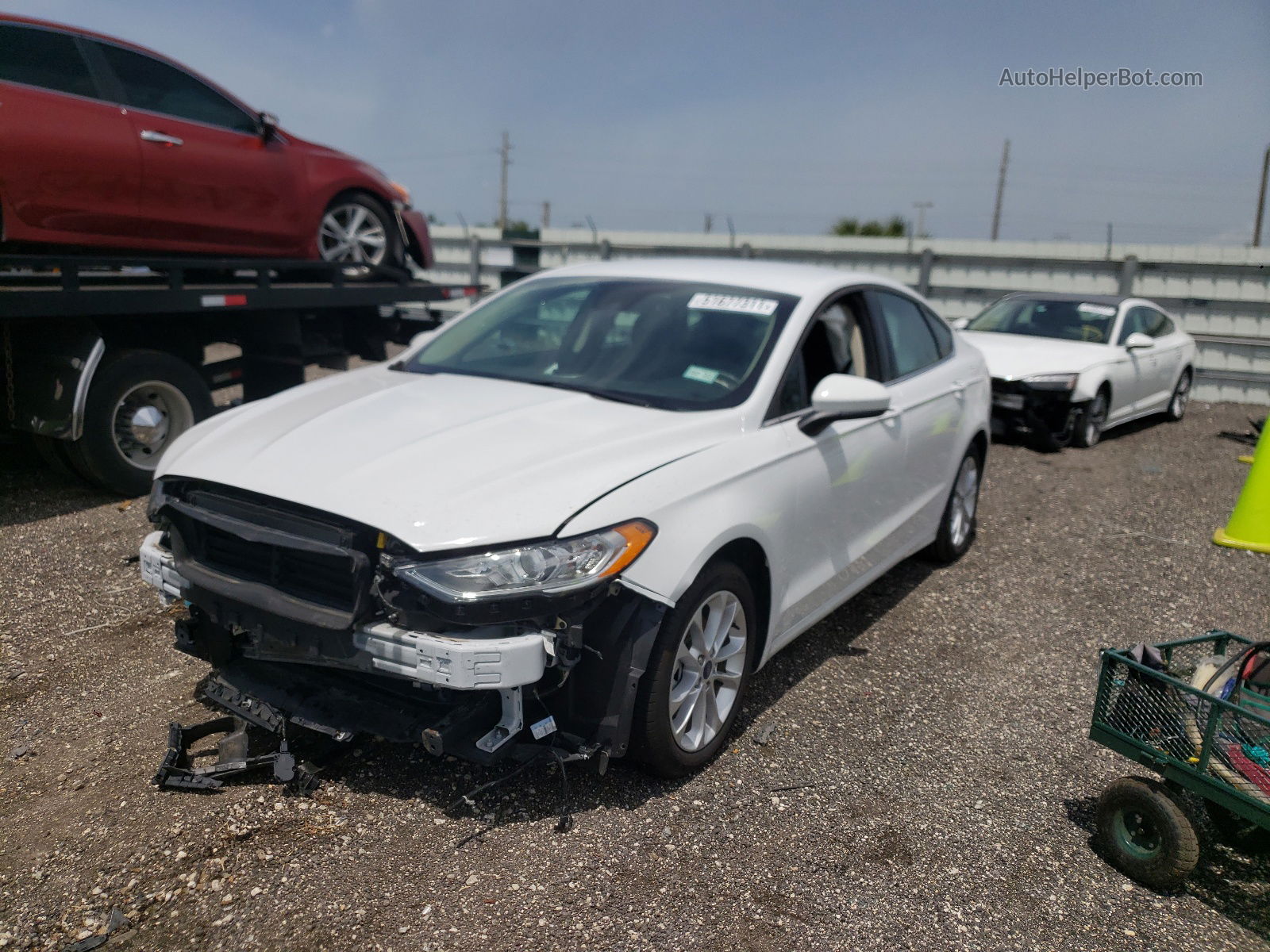 2020 Ford Fusion Se White vin: 3FA6P0LU1LR150987