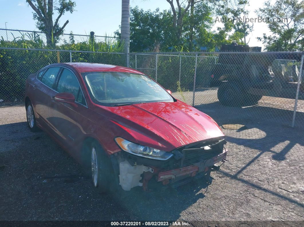 2013 Ford Fusion Se Hybrid Red vin: 3FA6P0LU2DR233118