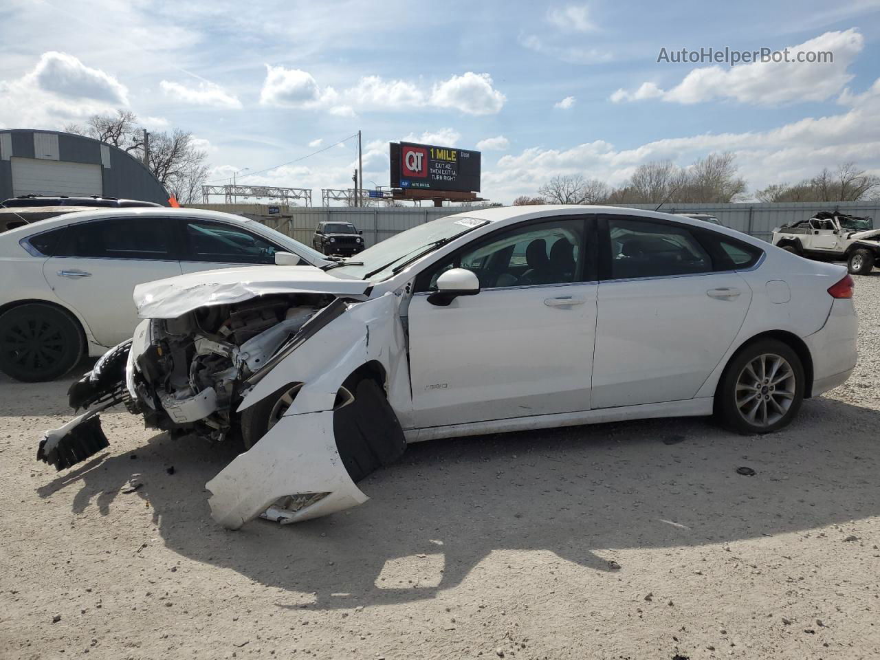 2017 Ford Fusion Se Hybrid White vin: 3FA6P0LU2HR344581