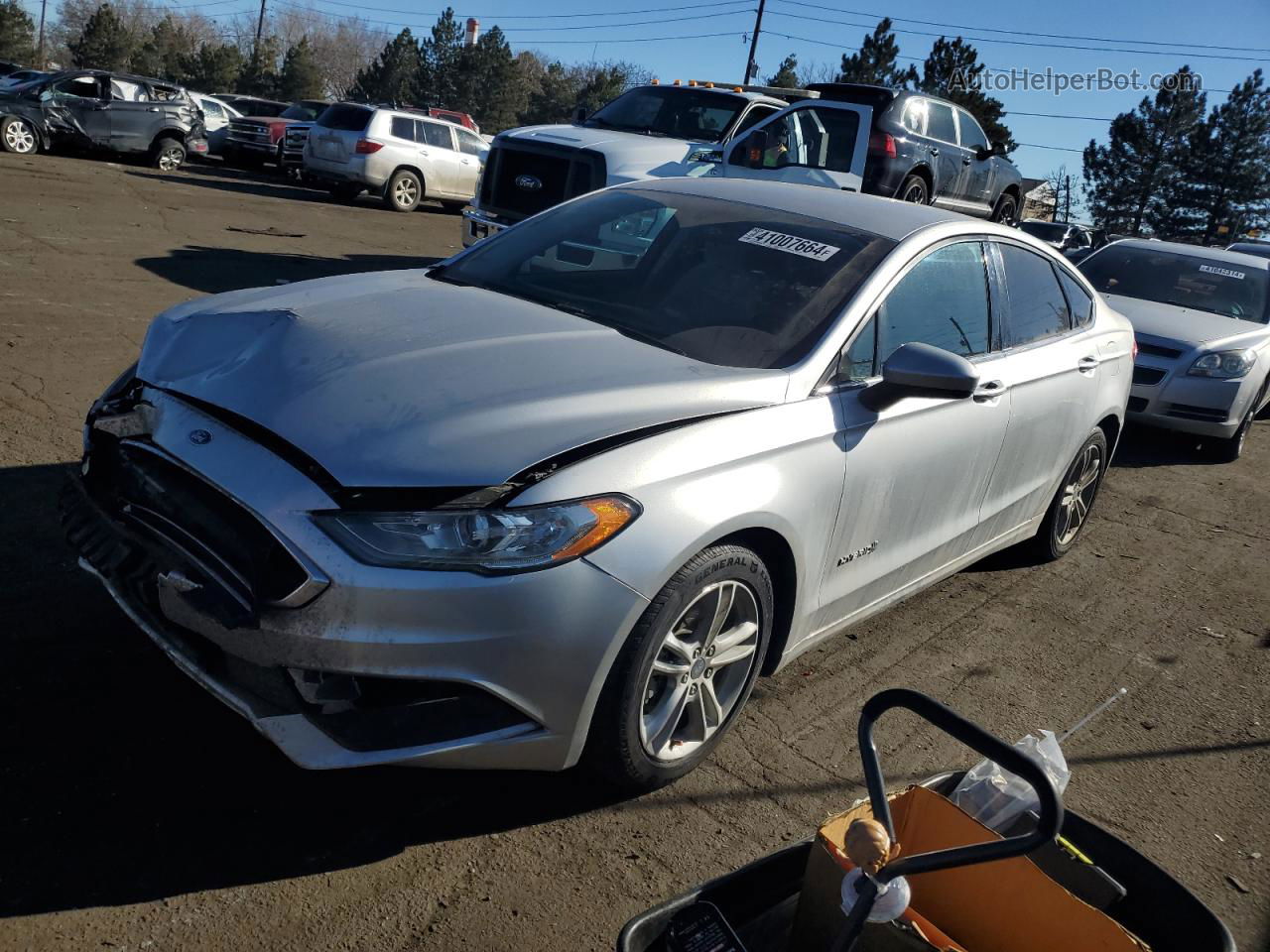 2018 Ford Fusion Se Hybrid Silver vin: 3FA6P0LU2JR208652