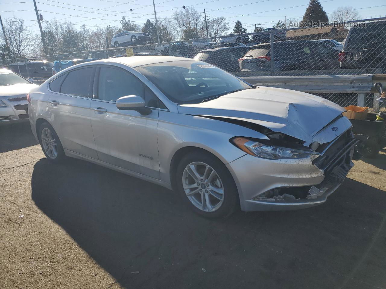 2018 Ford Fusion Se Hybrid Silver vin: 3FA6P0LU2JR208652