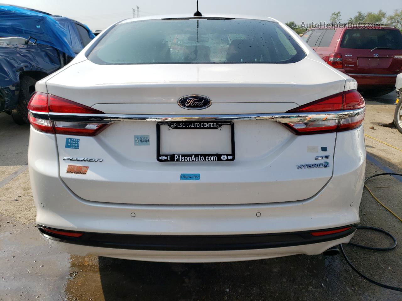 2018 Ford Fusion Se Hybrid White vin: 3FA6P0LU2JR276434