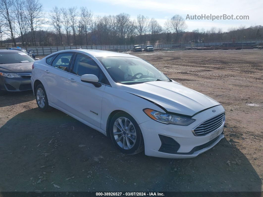 2019 Ford Fusion Hybrid Se White vin: 3FA6P0LU2KR117365