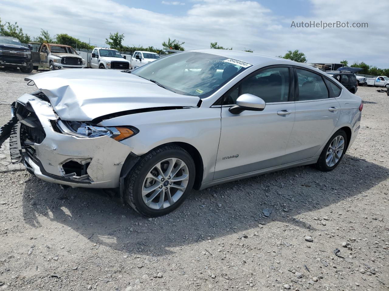 2019 Ford Fusion Se Silver vin: 3FA6P0LU2KR167506