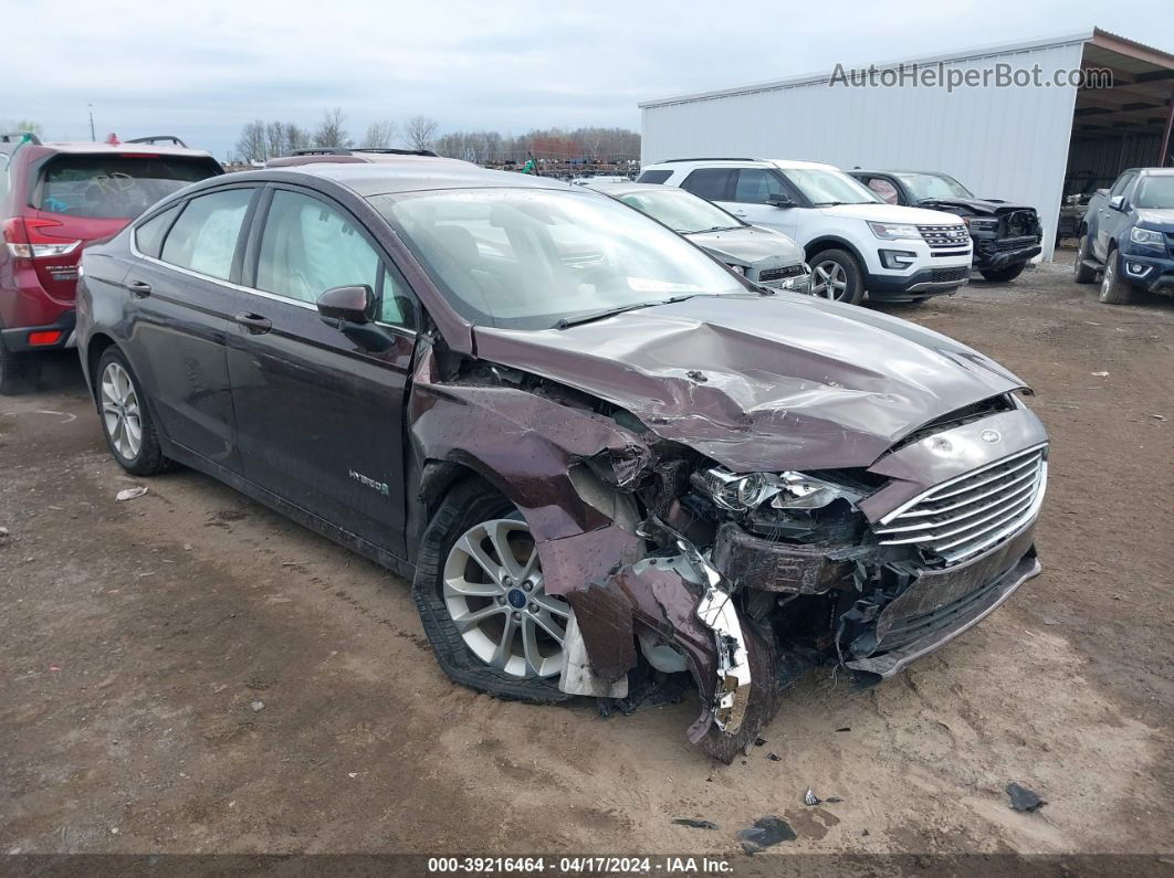 2019 Ford Fusion Hybrid Se Brown vin: 3FA6P0LU2KR196844