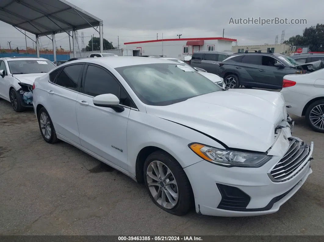 2019 Ford Fusion Hybrid Se White vin: 3FA6P0LU2KR272238