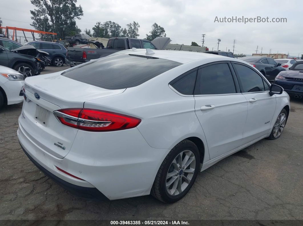 2019 Ford Fusion Hybrid Se White vin: 3FA6P0LU2KR272238