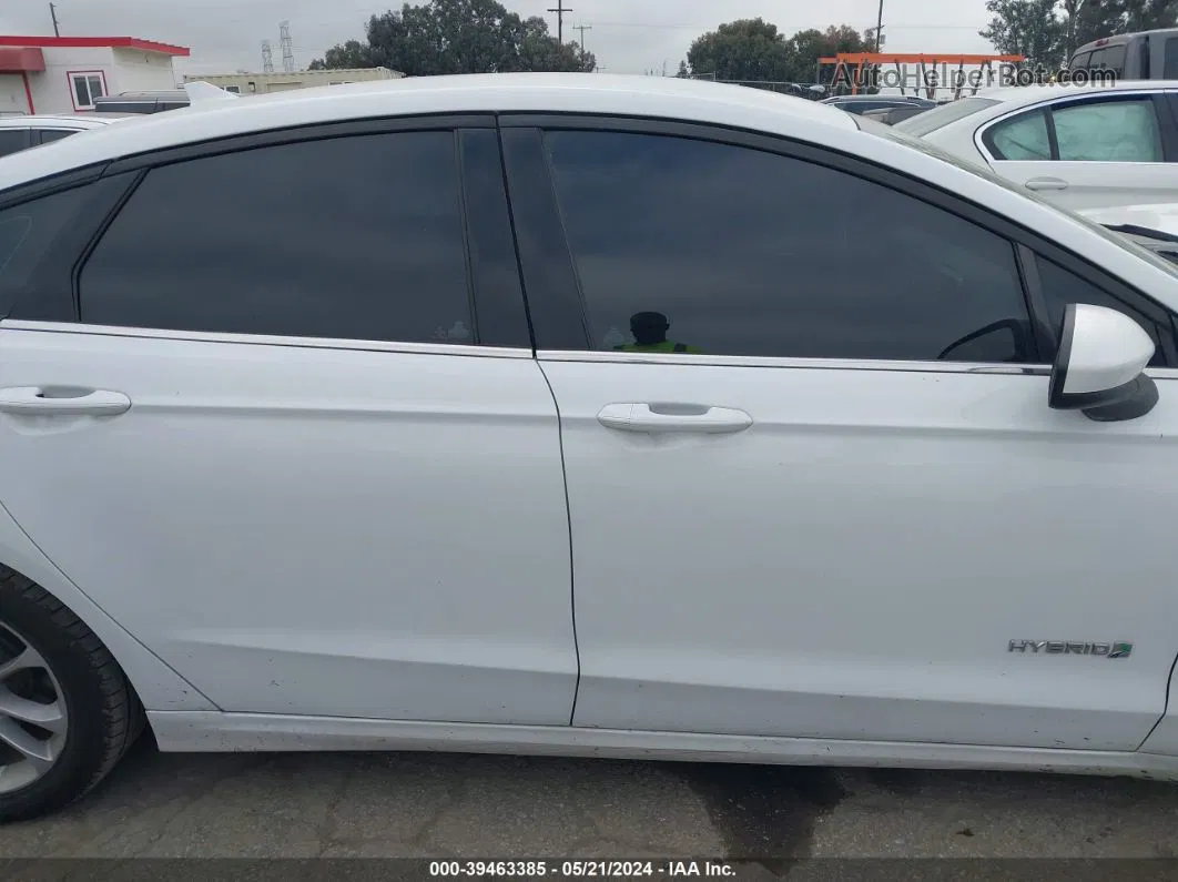 2019 Ford Fusion Hybrid Se White vin: 3FA6P0LU2KR272238