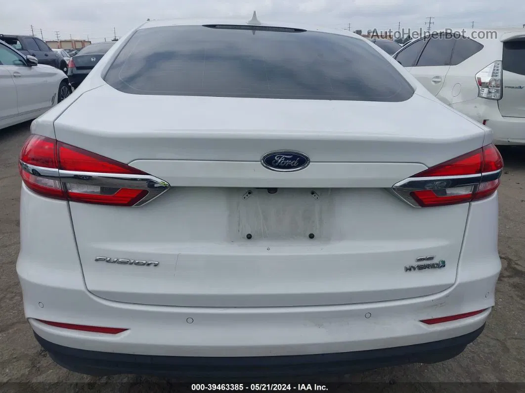 2019 Ford Fusion Hybrid Se White vin: 3FA6P0LU2KR272238