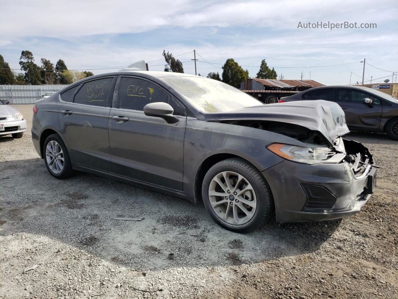 2020 Ford Fusion Se Gray vin: 3FA6P0LU2LR267395